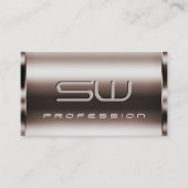 エレガンスダークバラ金ゴールドフェイクと3Dイニシャルノーブル 名刺 (正面)