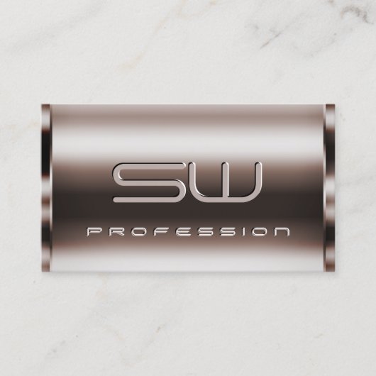 エレガンスダークバラ金ゴールドフェイクと3Dイニシャルノーブル 名刺 (正面)