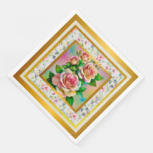 エレガンスバラピンクアンドイエローウォーターカラーパステル (コーナー)