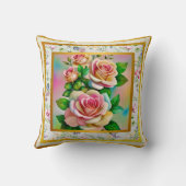 エレガンスバラピンクアンドイエローウォーターカラーパステル クッション (裏面)