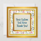 エレガンスバラピンクアンドイエローウォーターカラーパステル サンキューカード (裏面)