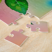 エレガンスバラピンクアンドイエローウォーターカラーパステル ジグソーパズル (側面)