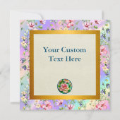 エレガンスバラピンクアンドイエローウォーターカラーパステル ノートカード (裏面)