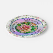 エレガンスバラピンクアンドイエローウォーターカラーパステル ペーパープレート (アングル)