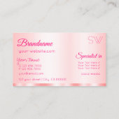 エレガンスバラピンクグラマラスとモノグラムモダン 名刺 (裏面)