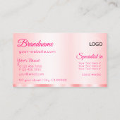 エレガンスバラピンクグラマラスとロゴモダン 名刺 (裏面)