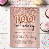 エレガンスバラ金ゴールドグリッターバルーン100th誕生日 招待状