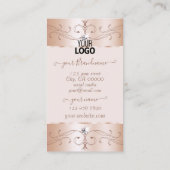 エレガンスバラ金ゴールド華美オーナメント追加ロゴノーブル 名刺 (裏面)