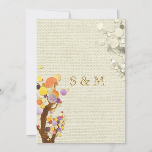 エレガンスバ素朴ラップツリーズ結婚ズ 招待状 (正面)