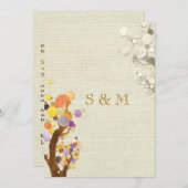 エレガンスバ素朴ラップツリーズ結婚ズ 招待状 (正面/裏面)