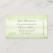 エレガンスパステルグリーンウィズダイアモンアンドモノグラム 名刺 (裏面)