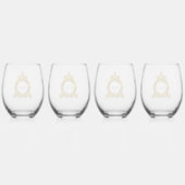 "エレガンスパーソナライズされたへの応援:飲み物用品セット ステムなしワイングラス (裏面)