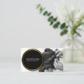 エレガンスパーソナライズされたブラック&ホワイト写真 名刺 (スタンド正面)