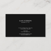 エレガンスパーソナライズされたブラック&ホワイト写真 名刺 (裏面)