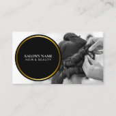 エレガンスパーソナライズされたブラック&ホワイト写真 名刺 (正面)