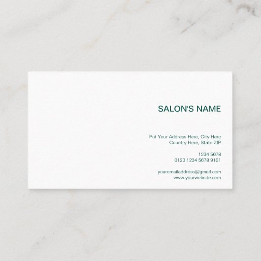 エレガンスパーソナライズされた写真 |緑エレガント色 名刺 (裏面)