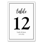 エレガンスパーソナライズされた結婚のテーブル番号 テーブルナンバー (正面)