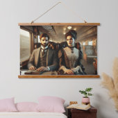 エレガンスビクトリアンオンヴィンテージ列車の旅 吊り下げ型タペストリー (寝室)