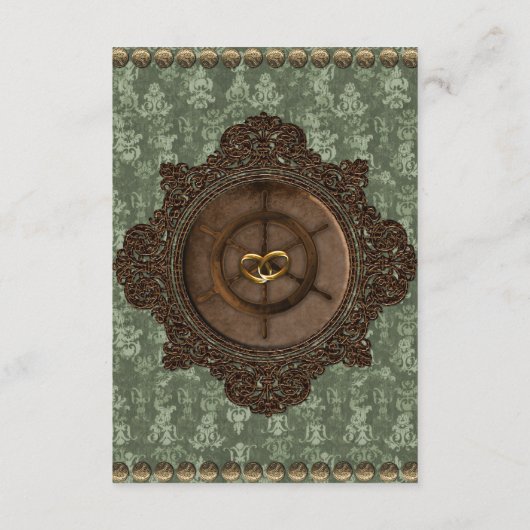 エレガンスビクトリアンステームパンク結婚ズ詳細 エンクロージャーカード (裏面)