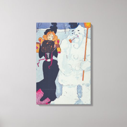 エレガンスビクトリアンミートザ雪だるま キャンバスプリント (正面)