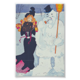 エレガンスビクトリアンミートザ雪だるま フォトプリント           