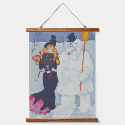 エレガンスビクトリアンミートザ雪だるま 吊り下げ型タペストリー (正面)
