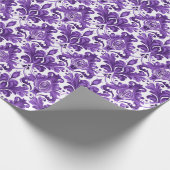 エレガンスビクトリアン：紫と紫の花 ラッピングペーパー (角)