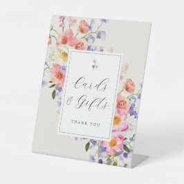 エレガンスピンクボホフローラカードとギフト 台座サイン