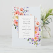 エレガンスピンクボホフローラブライダルシャワー 招待状 (スタンド正面)