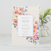 エレガンスピンクボホフローラブライダルシャワー 招待状 (スタンド正面)