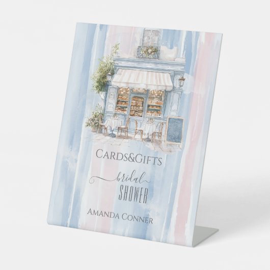 エレガンスフランスのカフェブライダルシャワーギフト 台座サイン (正面)