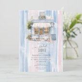 エレガンスフランスのカフェブライダルシャワー 招待状 (スタンド正面)