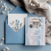 エレガンスフランスのカフェブライダルシャワー 招待状