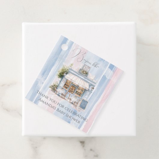 エレガンスフランスのカフェベビーシャワー フェイバータグ (インサイチュ)