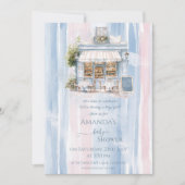 エレガンスフランスのカフェベビーシャワー 招待状 (正面)