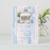 エレガンスフランスのカフェベビーシャワー 招待状 (スタンド正面)