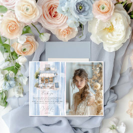 エレガンスフランスのカフェ誕生日 サンキューカード