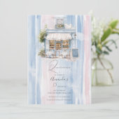 エレガンスフランスのカフェ誕生日 招待状 (スタンド正面)