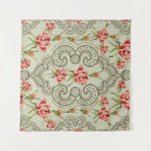 エレガンスフローラ:ヴィンテージシームレスな背景。 タペストリー (正面(横))