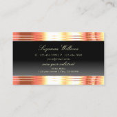 エレガンスブラックバラ縁ど金ゴールドとモノグラム 名刺 (裏面)