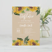 エレガンスベージュ素朴ンフラワーベビーシャワー 招待状 (スタンド正面)