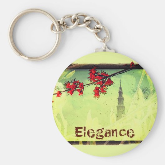 エレガンスマップルフラワーアンドタワー キーホルダー (正面)