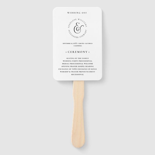 エレガンスミニマルシンプルブラックアンドホワイト結婚ズ ハンドファン (正面)