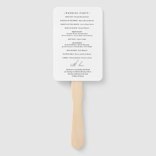 エレガンスミニマルシンプルブラックアンドホワイト結婚ズ ハンドファン (裏面)