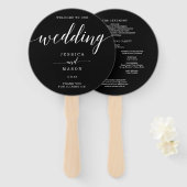 エレガンスミニマルシンプルブラックアンドホワ結婚イトズハ ハンドファン (正面&裏面)