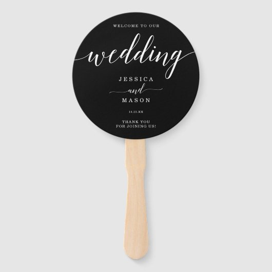 エレガンスミニマルシンプルブラックアンドホワ結婚イトズハ ハンドファン (正面)