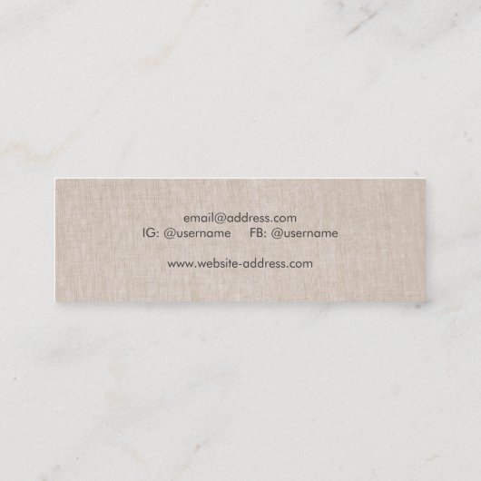 エレガンスミニマルリネンミニプロファイルカード スキニー名刺 (裏面)