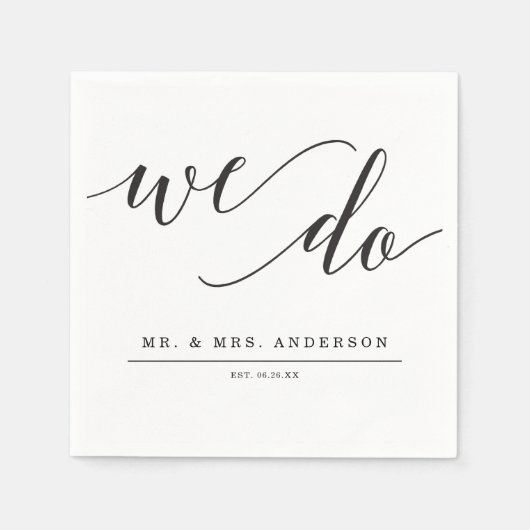 エレガンスミニマル結婚のカクテルナプキン スタンダードカクテルナプキン (正面)