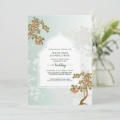 エレガンスミニマル結婚式招待状 | 真珠光沢の 招待状 (スタンド正面)