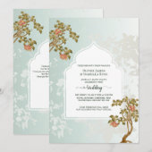 エレガンスミニマル結婚式招待状 | 真珠光沢の 招待状 (正面/裏面)